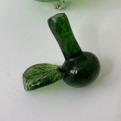 Plow & Hearth Indoor Green Crackle Glass Footed Fruit Fly Trap Art Glass Item image 4