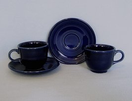 Homer Laughlin Fiesta Contemporary Cobalt Blue 2 Cup and Saucer Sets - £10.34 GBP