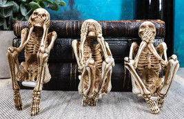 See No Evil Hear No Evil Speak No Evil Skeletons Shelf Sitter 3.75&quot; Figurine - £22.44 GBP