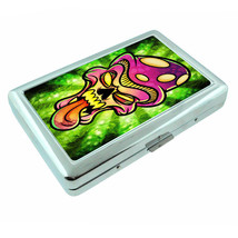 Groovy Trippy Mushroom D10 Silver Metal Cigarette Case RFID Protection Wallet - $16.78