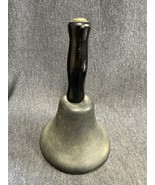 Vintage antique cast iron Bell Black Wood Handle School Teacher’s 7.5” LOUD - £51.48 GBP