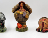 Thanksgiving Ceramic &amp; Resin Turkey Dinner Table Decor Harvest Statues F... - £12.58 GBP