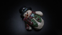 Vintage Artisan Handmade Snowman Brooch Size: 6.3 x 4.5 cm - £7.84 GBP