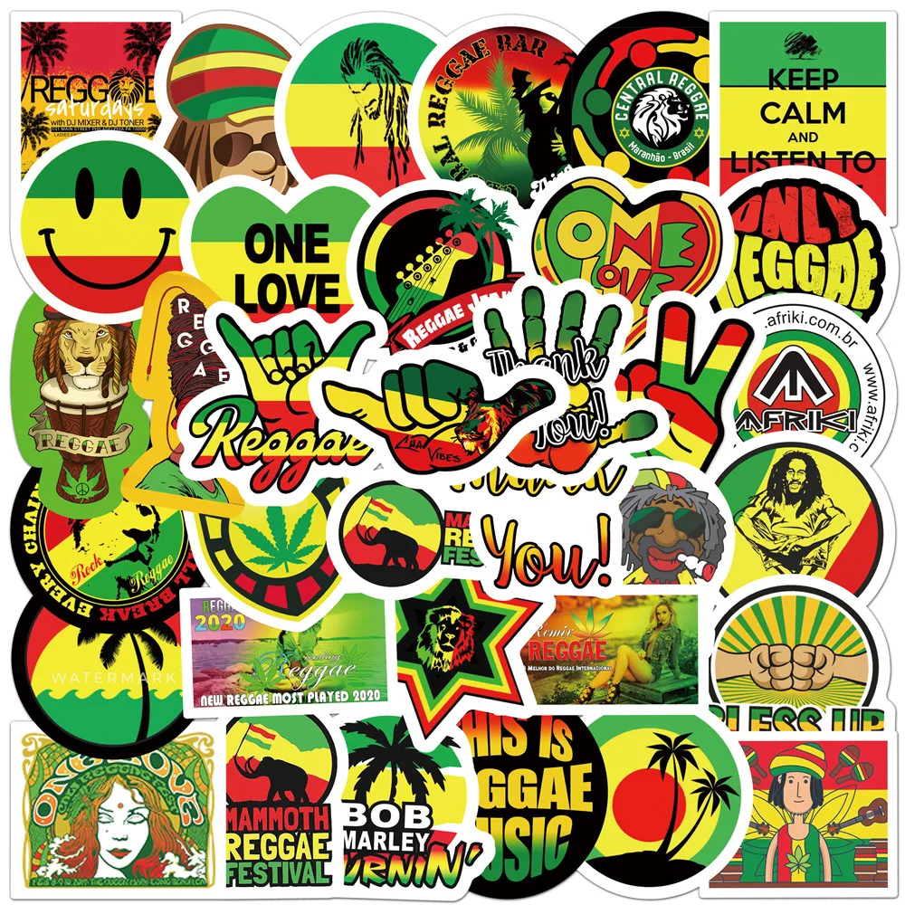 10/30/50pcs Bob Marley Reggae Music Stickers Skated Guitar Car Laptop Mo... - $77.02