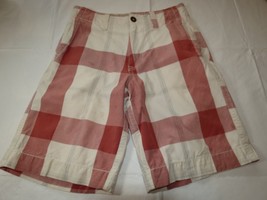 boys American Eagle Outfitters plaid off white walk shorts 26 pre-owned GUC - £12.17 GBP