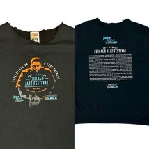 2004 Vtg Chicago Jazz Festival Medium Bohemian Gym Sweatshirt 2 Sided No Collar - £26.41 GBP