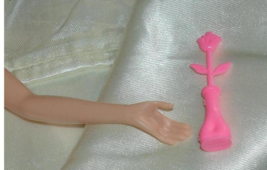 Barbie doll accessory single flower in vase vintage Mattel home decor doll house - £5.96 GBP