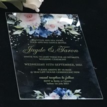 Printing Acrylic Wedding Invitation,10pcs Custom Acrylic Invitations,Men... - £25.20 GBP