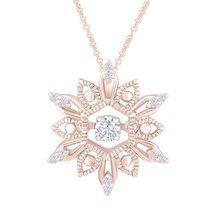 1/2 Carat Moissanite Vintage-Style Snowflake Pendant Necklace for Women in 18K G - £46.04 GBP
