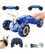 Blue Hand Gesture Sensing RC Remote Stunt Car with Lights Music Spray Fo... - $64.94 CAD