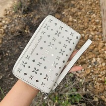 Michael Kors Jet Set Travel Large Flat Phone Case Wristlet Wallet White ... - $76.79