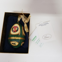 Valerie Parr Musical Egg Ornament Green Porcelain  w box Mr Christmas 2008 - £11.78 GBP