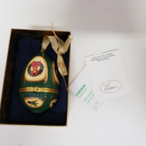 Valerie Parr Musical Egg Ornament Green Porcelain  w box Mr Christmas 2008 - £11.77 GBP