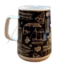 VINTAGE NAUTICAL BLUEPRINT OF MUG CUP Black &amp; White 5.5 inches. - $37.46 CAD