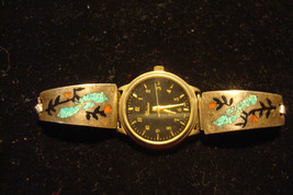 VINTAGE NATIVE AMERICAN TURQUOISE WATCH BRACELET BAND WITH WATCH - $40.00