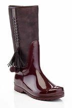 Henry Ferrera K-Pom Pom Girls Burgundy Knee High Rain Boots - £19.41 GBP