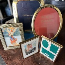 Vintage Gold Brass Picture Photo Frames Art Deco Grandmillennial Lot of 4 - $36.00