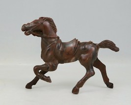 Brown &amp; Black Marbled Horse Figure Vintage Mid-Century Unmarked Hard Pla... - £15.71 GBP