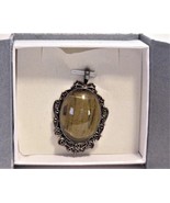 Vintage Sterling Silver Tiger Eye Pendant 2&quot; NIB - $44.55