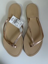 J.Crew Flip Flops Sandals Women Size 9 Rose Gold Leather Sandals  New - $18.99