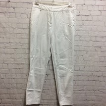 Larry Levine Womens Chino Pants Solid White Mid Rise Stretch Twill Flat ... - $6.09