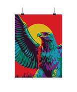 Vibrant Eagle Matte Vertical Poster - Colorful Wall Art for Nature Lovers - $36.45 CAD