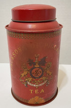 Vintage Jacksons Of Piccadilly London Tea Tin Canister Utile Dulci Red 6... - $14.91