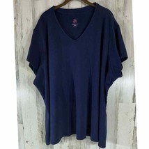 Isaac Mizrahi Live Essentials Womens Shirt Top Size 5X Navy Blue Vneck Pima - $11.86