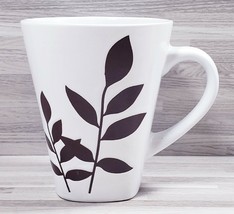 2013 California Pantry Leaf Pattern  8 oz. Coffee Mug Cup White Brown - £11.46 GBP