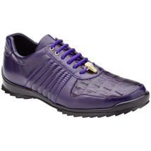 Mens Belvedere Genuine Hornback Caiman Crocodile, Soft Calf Astor Purple 33599 image 5