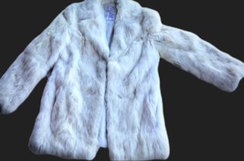 Safuron Natural Rabbit Fur Coat From France Made in Hong Kong Size M White - £61.47 GBP