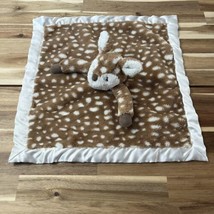 Bearington Baby Deer Brown And White Baby Lovey Security Blankets 18”x18” - £16.69 GBP