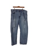 Levis 569 Loose Straight Fit Blue Denim Distressed Jeans Mens Size 38 x 32 - £19.78 GBP