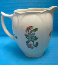 Pitcher Jas. Broadhurst Pottery England Cornflower Design Vintage Pink White - £23.91 GBP