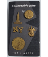 New York Travel Statue of Liberty Empire State Building Brooch Lapel Pin... - £15.73 GBP