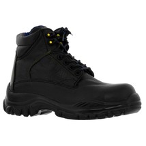 Mens Black Work Wear Boots Leather Laces Steel Toe Botas Trabajo - £50.95 GBP