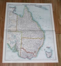 1922 Original Map Of Eastern Australia Melbourne Sydney Canberra Queensland - $29.77