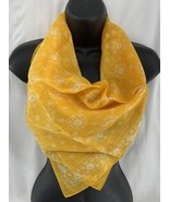 Vintage Orna 1970s Marigold Yellow Floral Mod Scarf Bright 25X24&quot; Japan ... - $20.64 CAD