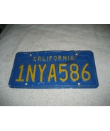 1980s California Passenger License Plate # 1NYA586 Good used Condition - $564.31 MXN