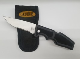 Gerber Combination Lockback 3-1/2&quot; Folding Knife w/ Sheath - £11.83 GBP