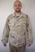 Vintage US Military MARINES Desert Ripstop Camo Combat Field Jacket Shirt Coat M - £31.62 GBP