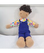Lovevery Quinn plush doll Curly Hair Gender Neutral Blue Overalls Montes... - €25,76 EUR