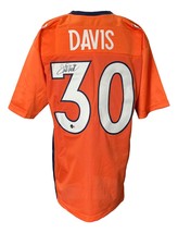 Terrell Davis Firmado Traje Naranja Estilo Profesional Camiseta de Fútbol Bas - £161.91 GBP