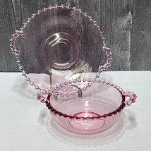 Viking Imperial Candlewick Pink Beaded Edge Bowl and Underplate - £35.41 GBP