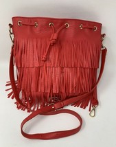 Urban Expressions PINK Vegan Leather Handbag Purse Fringe Boho Hippy Tas... - £30.33 GBP