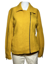 Tahari Wool Jacket Coat Woman Size XS Yellow Full Zip Closure Zip Arms - BC - £20.59 GBP