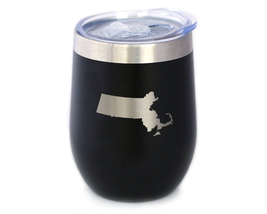 Massachusetts Insulated Wine Tumbler - Bay Staters Gifts - Blue - £27.04 GBP