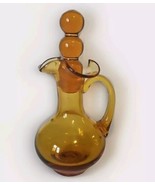 Rainbow Amberina Art Glass Cruet  with Stopper Hand Blown - $19.75