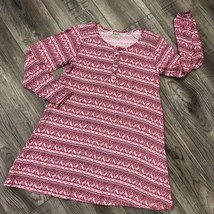 Lucky Brand M Aztec Pink South Western Print Rayon Henley 3/4 Sleeve Shirt - $11.29