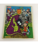 Playskool Jumbo Wood Puzzle Medieval Knight Dragon Toddler First Vintage... - £13.16 GBP
